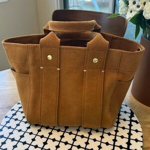 Suede Clare V petite box tote. Like new